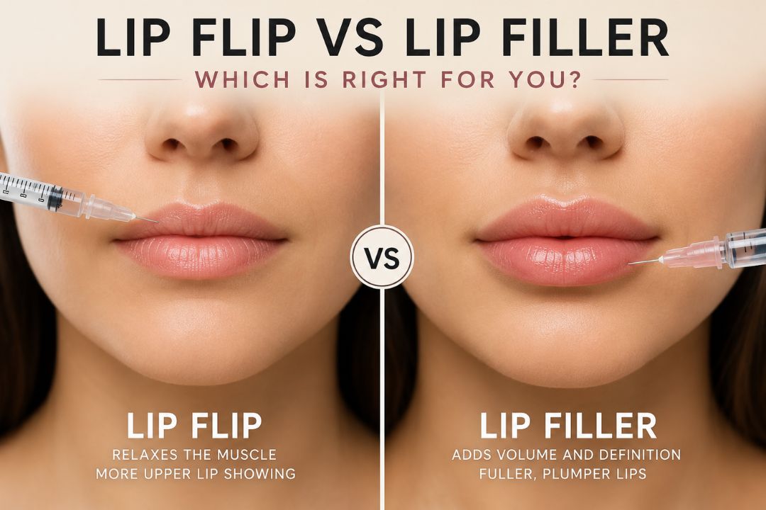 Lip flip vs lip filler treatment comparison